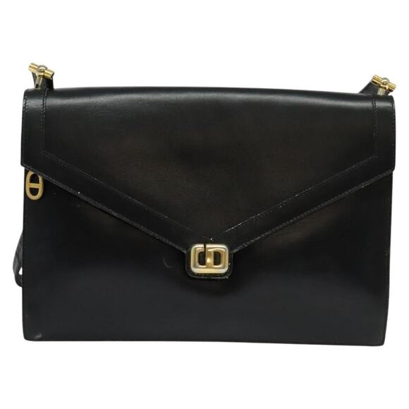 DIOR Shoulder Bag Leather Black Gold - Picture 2 of 12